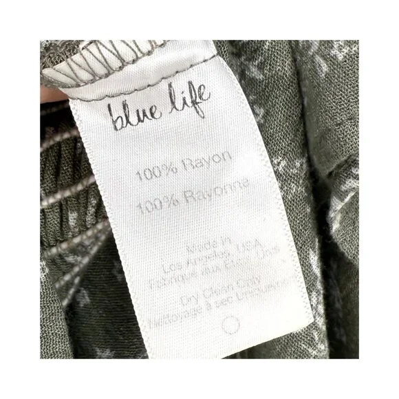 Blue Life by Planet Blue Sage Green Floral Smocked Romper XS - Picture 5 of 6